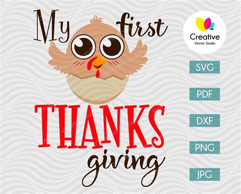 Thanksgiving SVG, My First Thanksgiving, 1ST, Turkey Day cut file