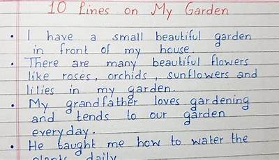 My Home Garden Essay Grade 5