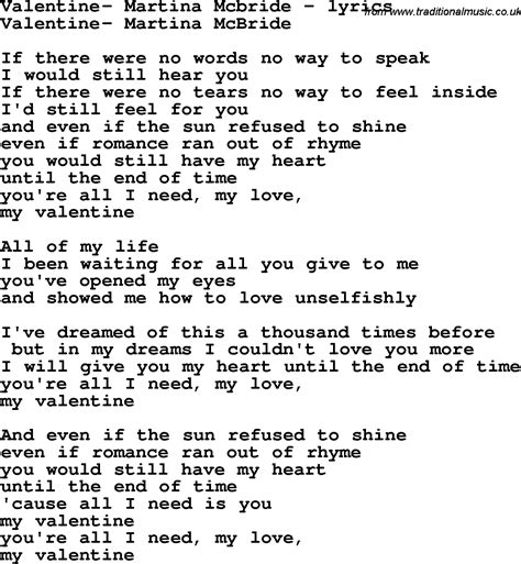 My Valentine With Lyrics Martina Mcbride & Jim Brickman