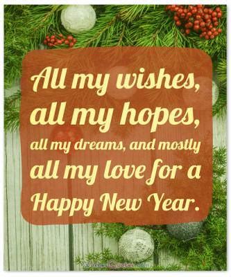 my best wishes for the coming year