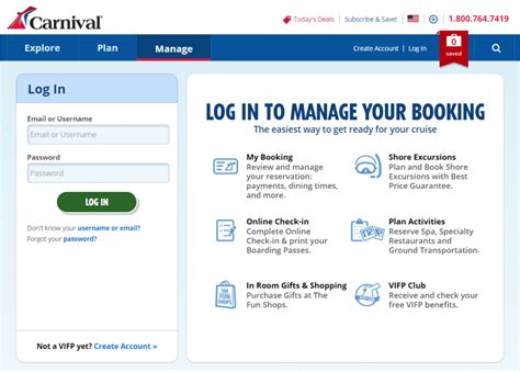 my carnival cruise login