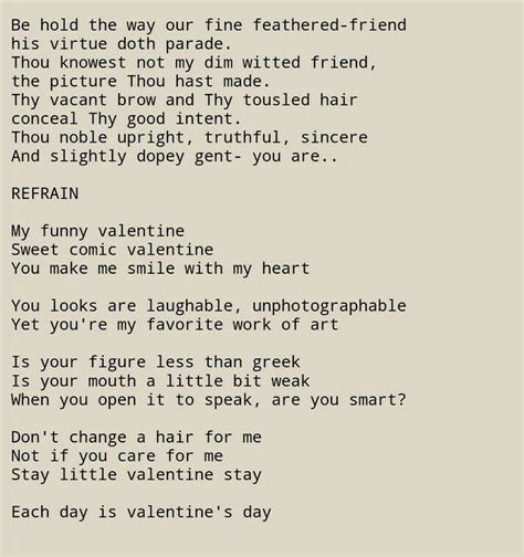 my funny valentine lyrics meaning