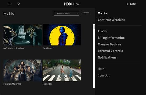 my hbo now account