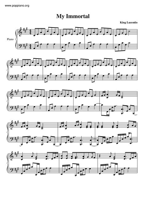 my immortal evanescence piano sheet music pdf