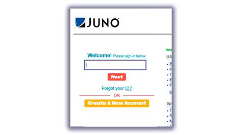 my juno login page