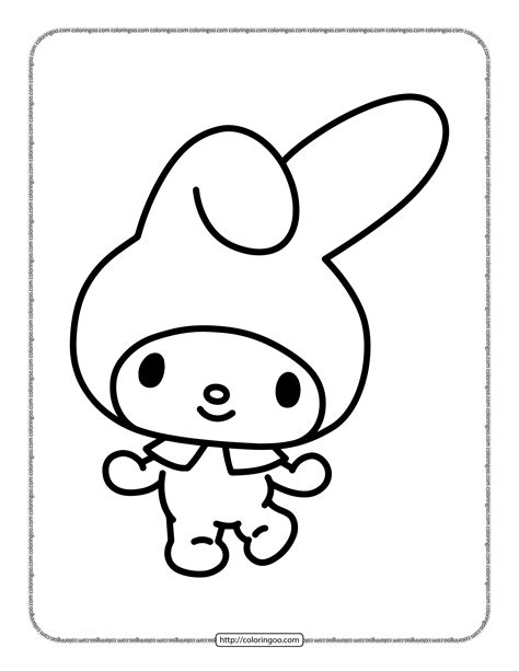 my melody coloring pages with hello kitty