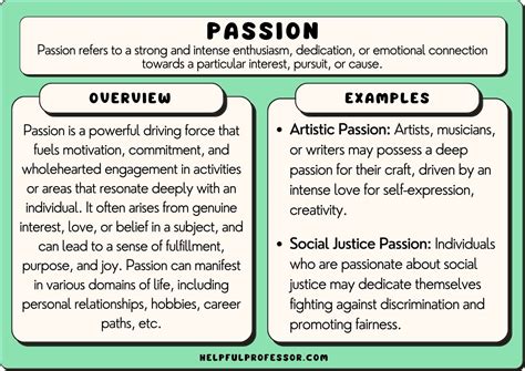 my passion in life examples