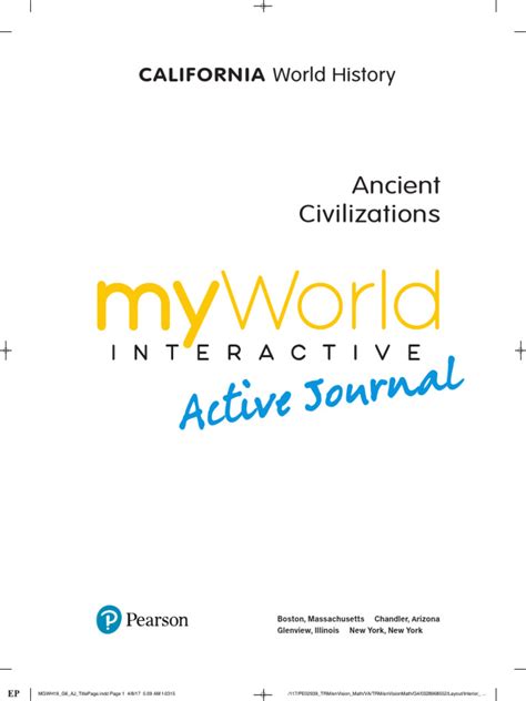 My World Interactive Active Journal Answer Key