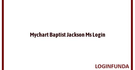 mychart login baptist jackson ms