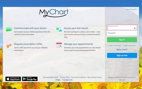 mychart myhealth login page