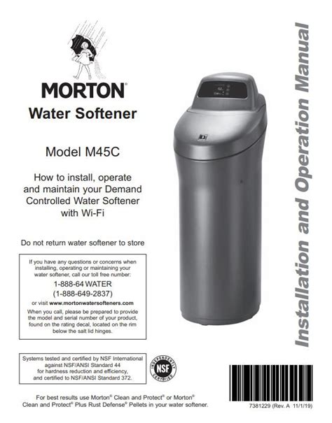 myers water softener manual