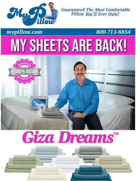 mypillow.com giza dream sheets