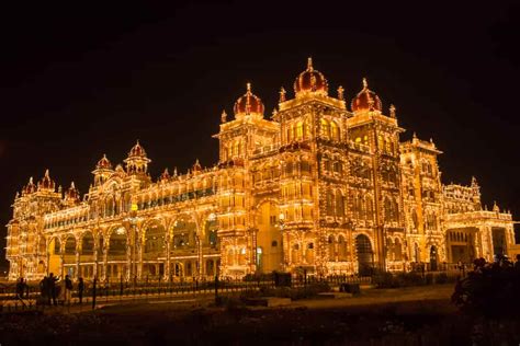 mysore palace images at night
