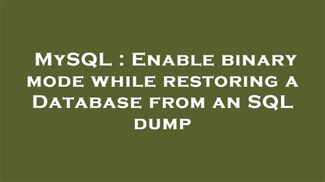 Learn MySQL An overview of MySQL Binary Logs