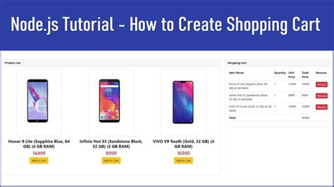 Mysql Javascript Shopping Cart