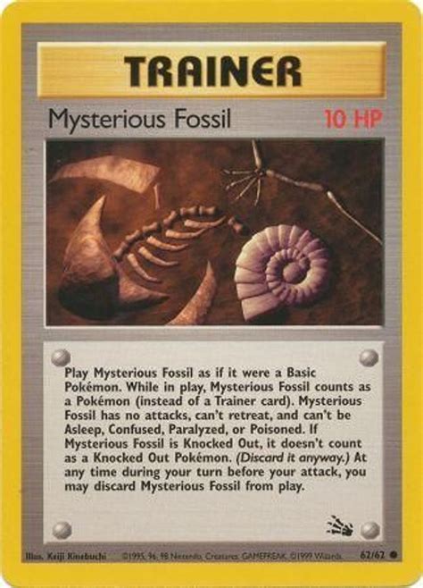 mysterious fossil pokemon card
