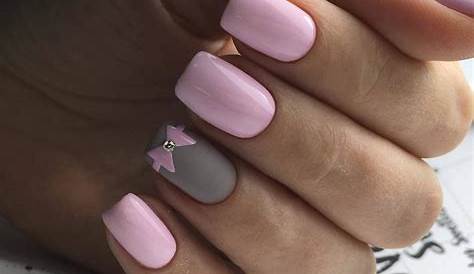 Nail Art Rose Pale Et Gris Idée Manucure, Comment Faire French Manucure, Les