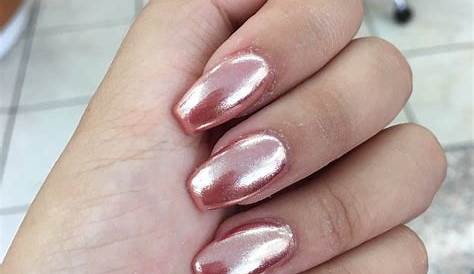 Shiny sheer pink chrome manicure. Great for adding some subtle glam to