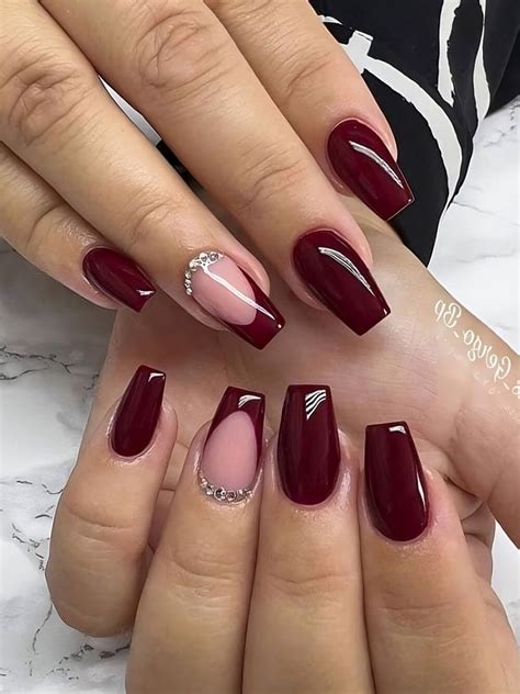 nail designs burgandy
