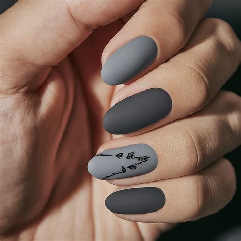 Nail Designs Gray Black
