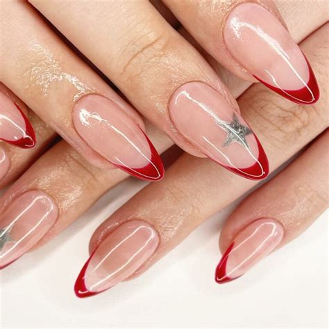 nail designs red tips