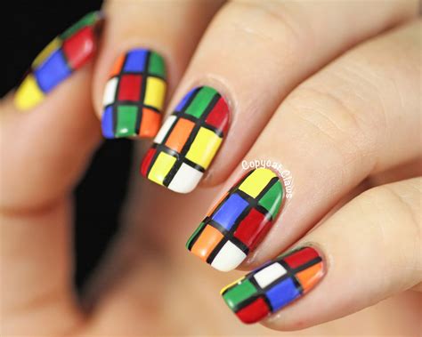 nail designs rubik cube