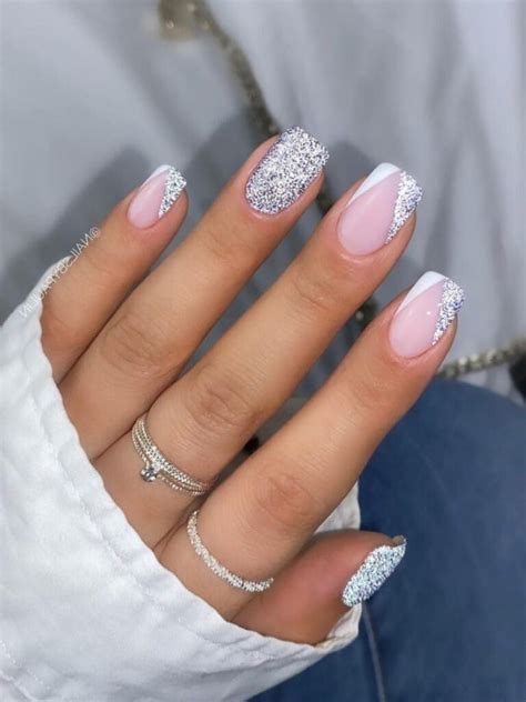 nail designs silver tips