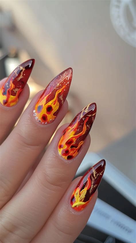 nail designs with flames