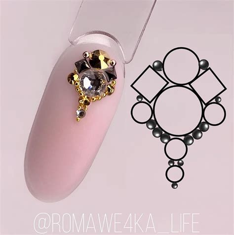 Nail Gem Placement Ideas Round