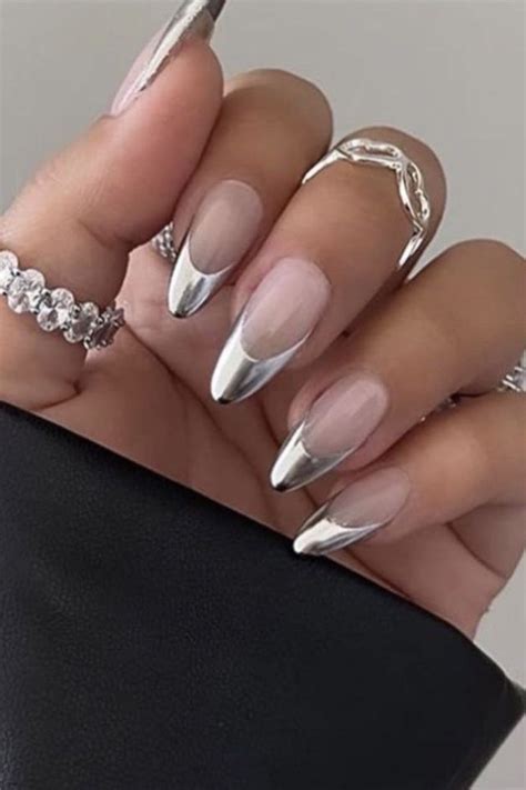 Nail Ideas French Tip Silver