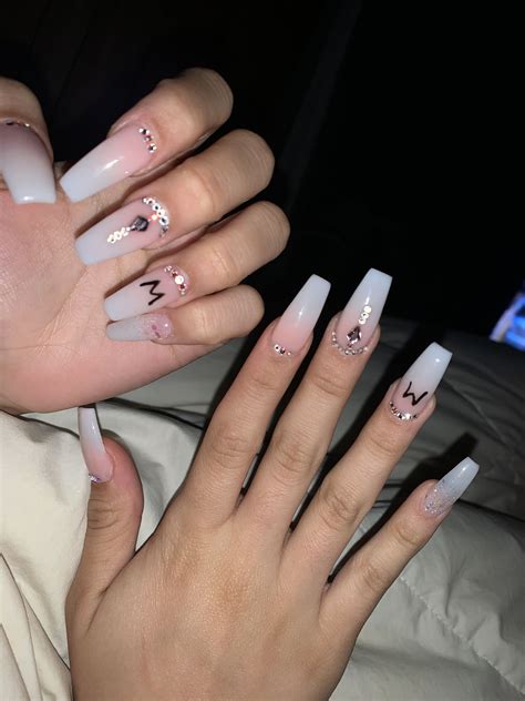 Cute Acrylic Nails With Bf Initials / We have been there — but it pays to remove that manicure