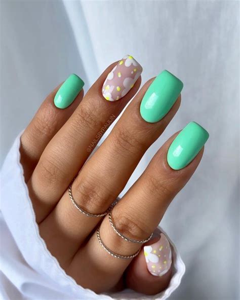 Nails Acrylic Summer Mint