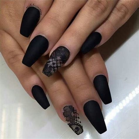 Nails Coffin Matte Black