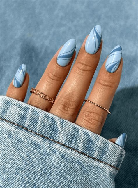 Nails Light Blue Winter