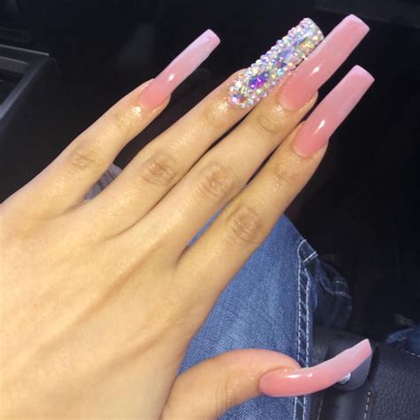 Nails Long Square Bling