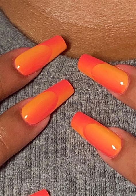 Nails Orange Red Yellow