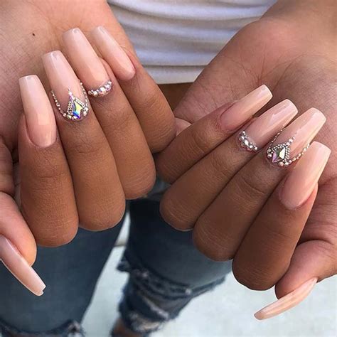 Nails With Gems At Cuticle