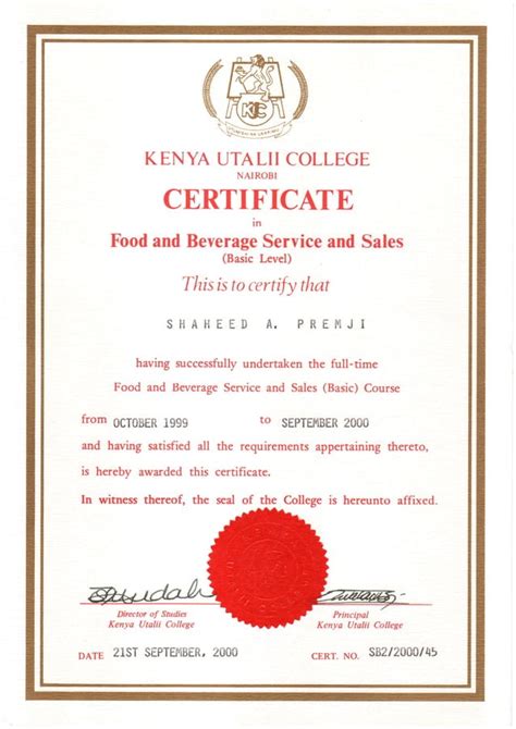 nairobi food handling certificate
