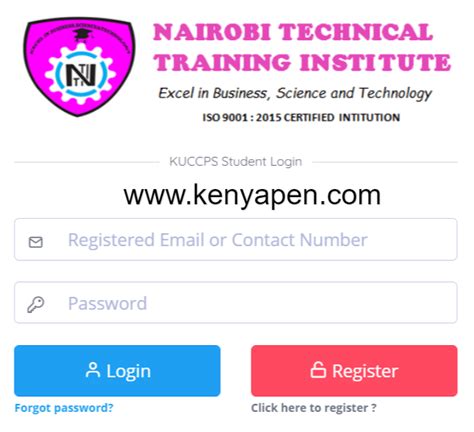 nairobi technical training institute portal