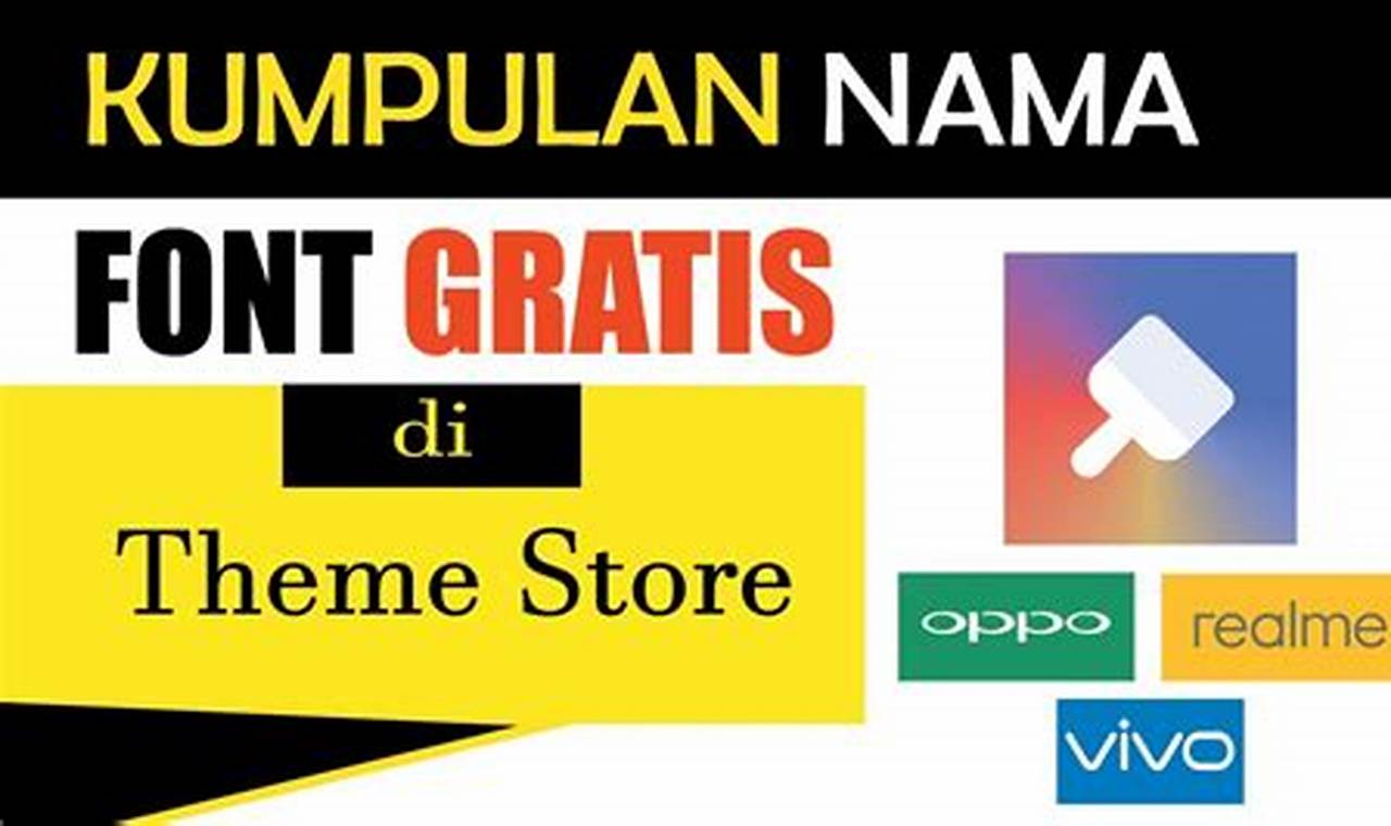 Daftar Nama Font Gratis di Theme Store Oppo