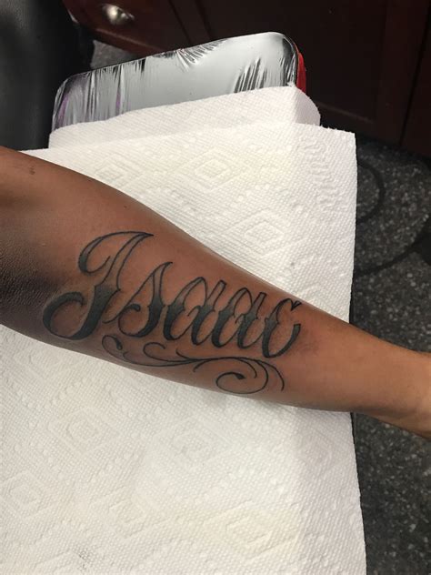Powerful Name Isaac Tattoo Designs References