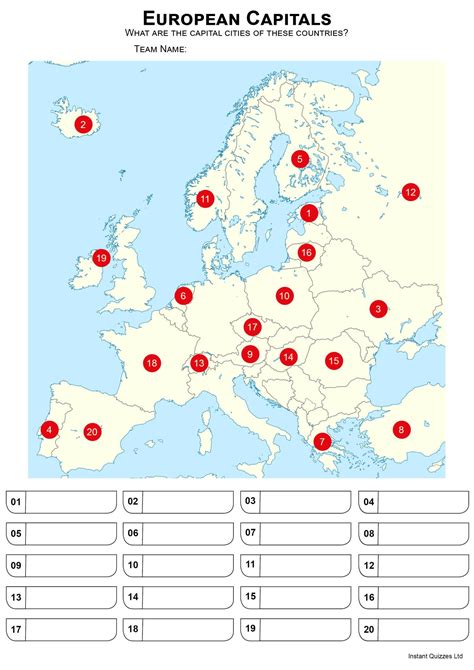 name capital cities of europe quiz