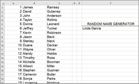 name generator list excel