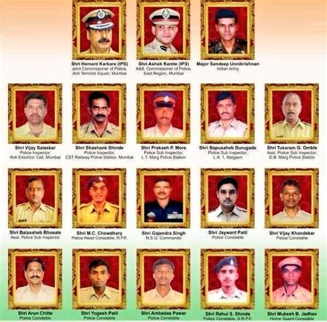 name of police officers died in 26/11