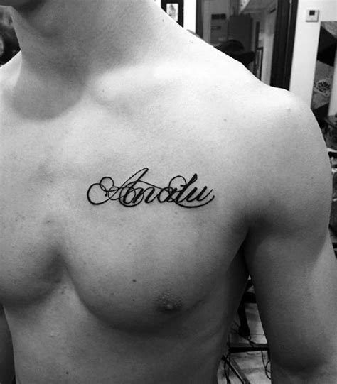 Powerful Name Tattoo Designs For Male On Chest References