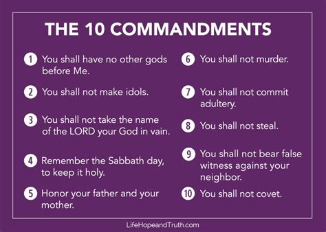 Name The 10 Commandments In Order