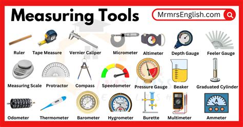 Name The Different Measuring Tools Shown Below