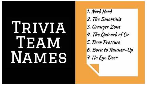 100+ Trivia Team Names (Funny, Clean, Political, Pixar etc.)
