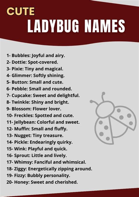 Names For A Pet Bug