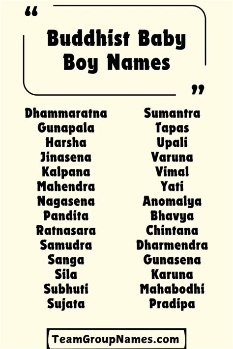 Names For Boy Buddhist